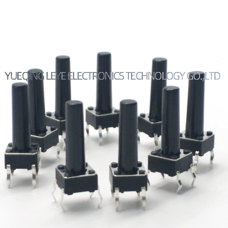 20年实力厂家供6*6*15MM轻触开关 4脚插件按键开关 6*6*15H贴片