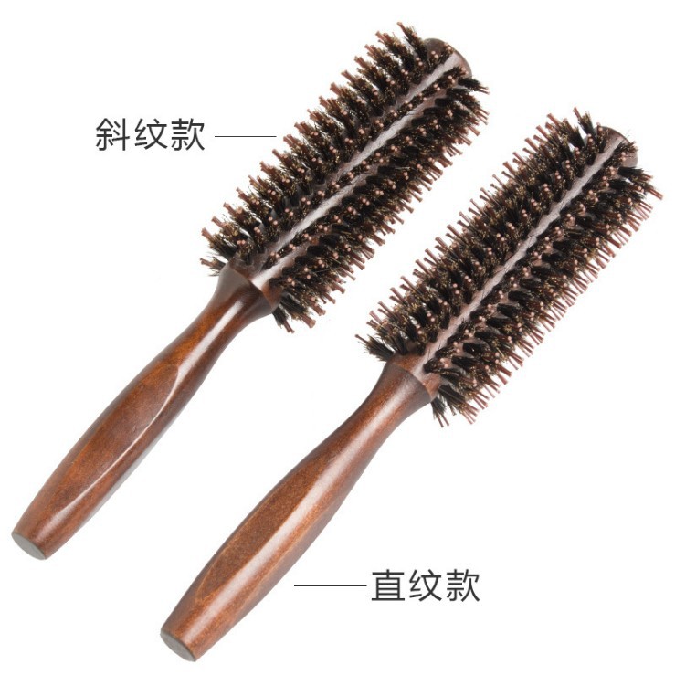 Fábrica al por mayor de cerdas ronda peine rodillo soplando forma pelo recto Pelo Rizado peine rollo peine pera flor caliente hebilla interior peine