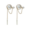Advanced earrings from pearl with tassels, silver needle, light luxury style, high-quality style, silver 925 sample
