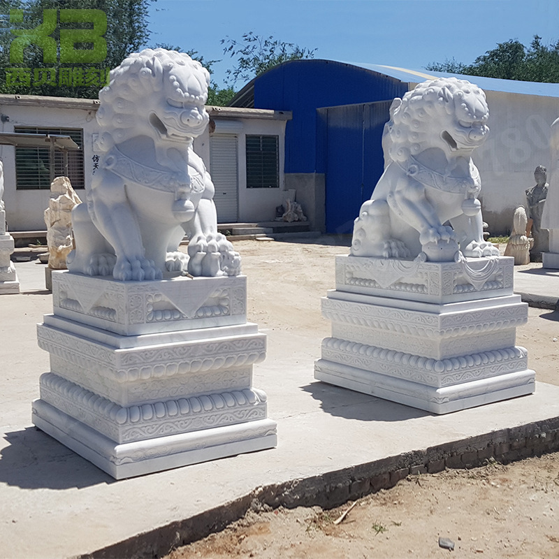 大理中国狮雕塑 庭院别墅售楼部门口石狮子摆件 石雕天安门狮子|ru