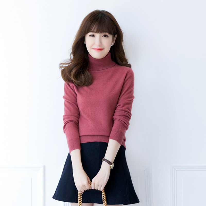 2020秋冬新品山羊绒衫女高领长袖针织毛衣翻领修身百搭打底毛衫外|ms