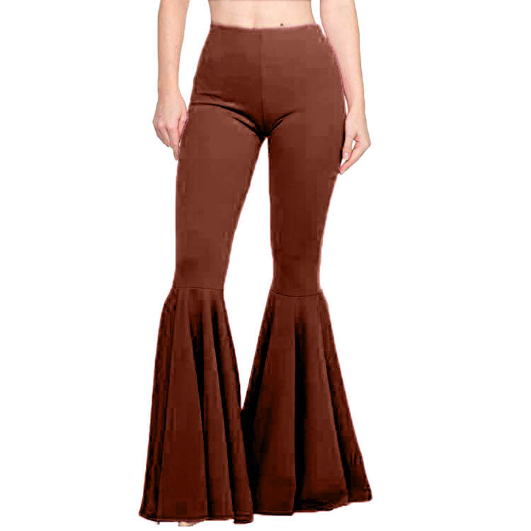 Vêtements pour femmes sirène grande taille taille haute slim élastique loisirs mode évasé YH8051_voghion.com