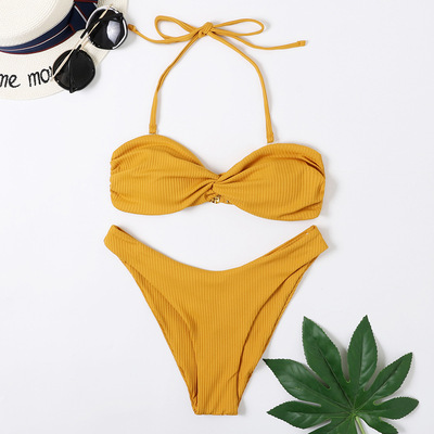 2020 New swimsuit Europe and America bikini Swimwear sexy Fission bikini Amazon Explosive money Swimsuit