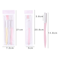 伊芝蓮不鏽鋼修眉刀3支套裝剃眉毛刀片初學者安全型削眉刮眉刀批