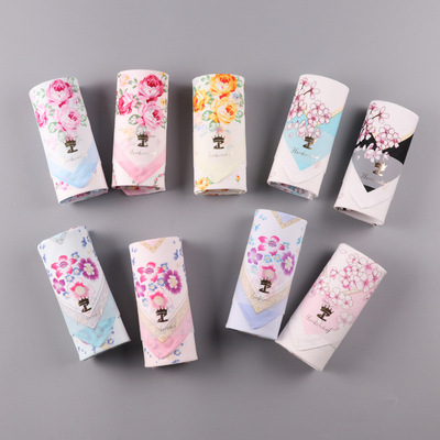 泽略暮凝女士手帕吸汗纯棉吸汗礼物礼盒手绢手巾方巾手绢古风手帕|ru