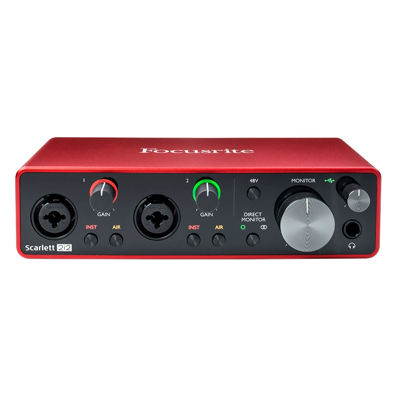 Фокусайт Focusrite 2i2 третьего поколения профессиональная запись, дубляж, настройка электрогитары, USB внешний звуковой интерфейс