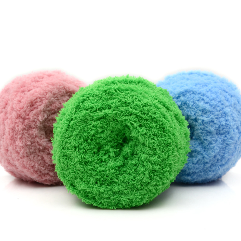 珊瑚绒纱线3股毛巾线卡通毛线围巾线粗婴儿童绒毛线批发