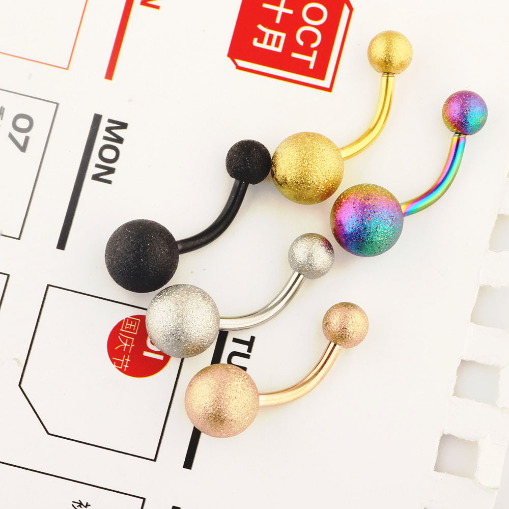 Rose Gold 316L Surgical Steel Belly Button Ring Geometric Dangle Navel Jewelry detail image 8