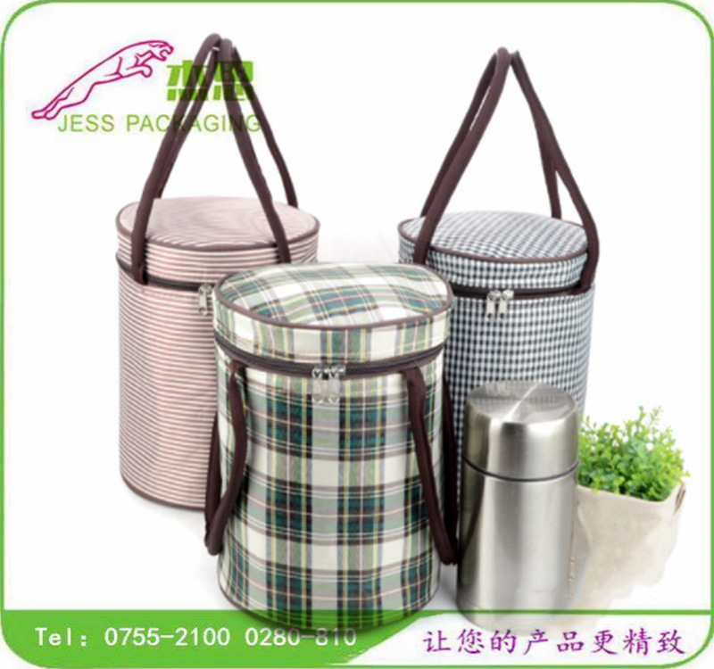 设计新款棉布大容量铝箔饭盒保温水桶手提包拉链包量大从优