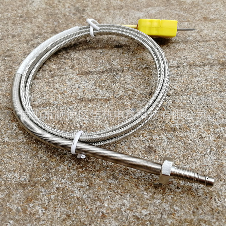 Thermocouple thermal resistance temperature sensing line sensor PT100K type J-type Gong nail pressure ring probe type