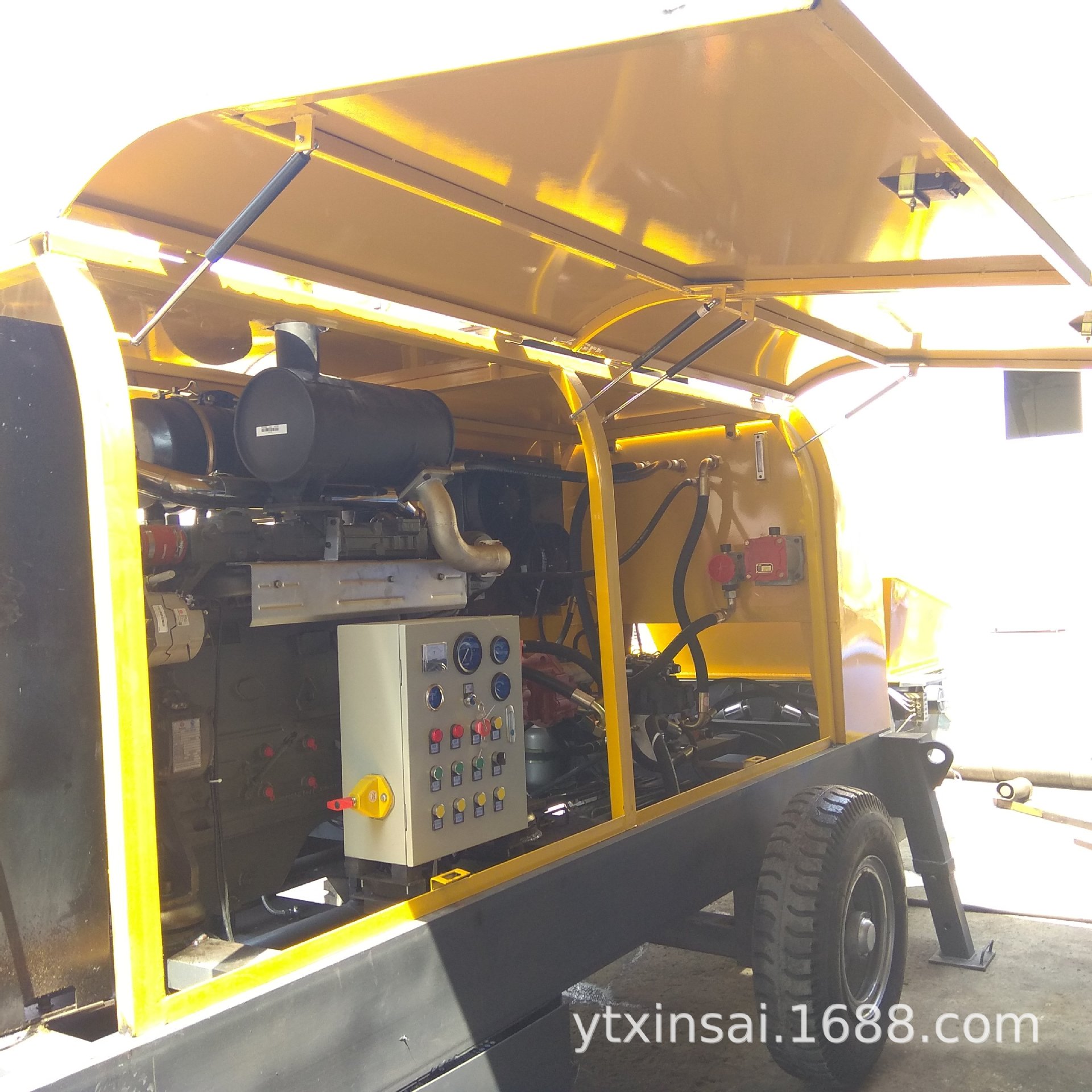 HBTS80-16-129R型拖式混凝土输送泵 柴油托泵 地泵 柴油泵 柴油机