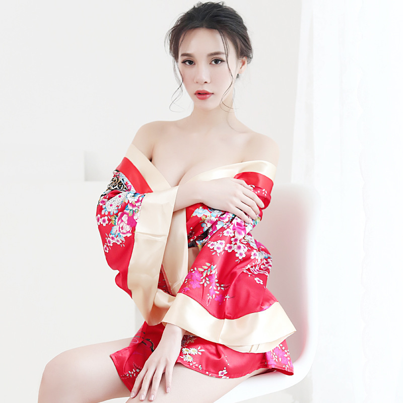 Sexy Lingerie Babydoll dress Ladies Sexy Japanese kimono game uniform  corner play bathrobe temptation set