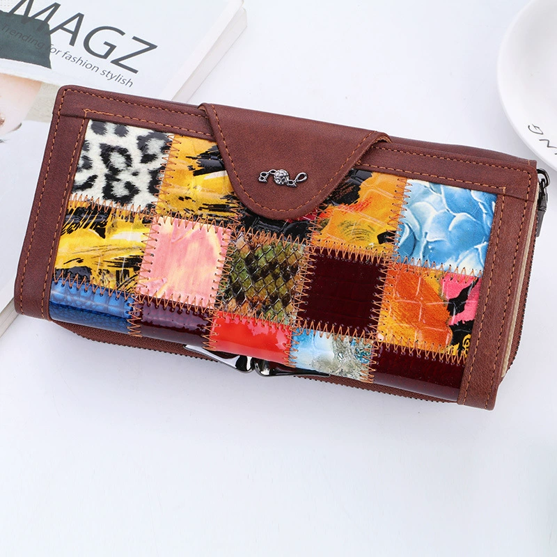 Кожаная маленькая clutch-чемодан, длинный кошелек, мобильный телефон