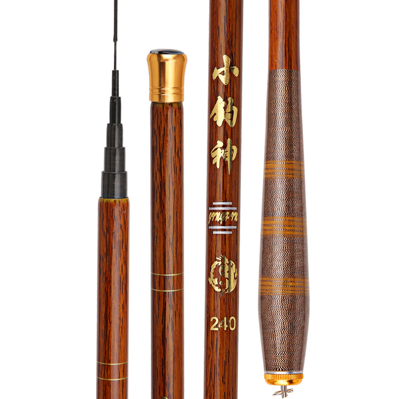 Pequeño Dios de pesca mini varilla de mano sección corta corriente Rod 1,8 m 3,6 m 3,9 M Comercio exterior caña de pescar imitación de carbono grano de madera 3,0