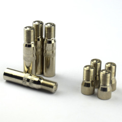 Supply car valve stem metal extension cap, copper chrome, black plastic, various lengths, MEX25