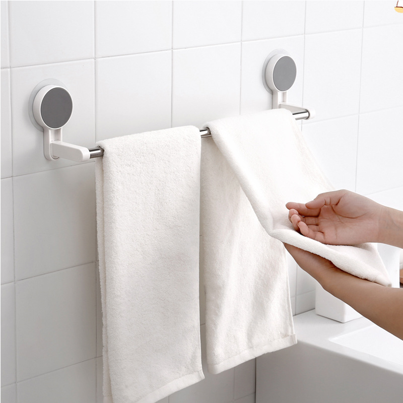 Fábrica en stock baño toalla de baño toalla rack multi-funcional gancho de almacenamiento cocina simple y doble barra sin costura barra de toalla image 7