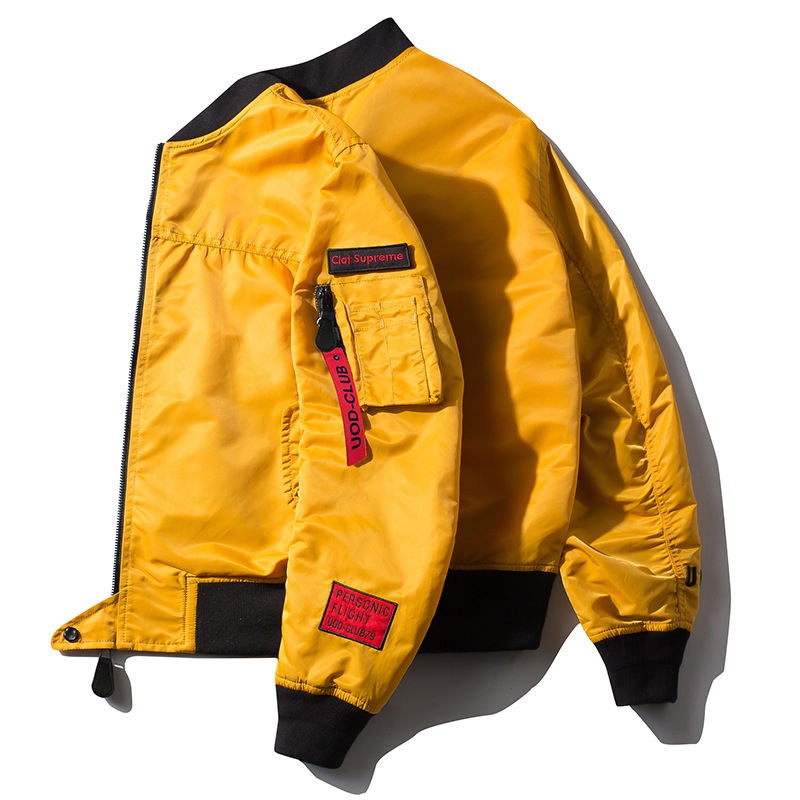 2019 transfronteriza hombres primavera y otoño nueva chaqueta de vuelo de cuello alto simple chaqueta de hombre delgada suelta casual para hombre