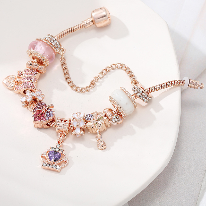 1 Piece Simple Style Heart Shape Flower Copper Plating Zircon Women's Bracelets display picture 8