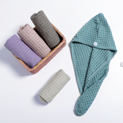 Direct supply from the manufacturer, wholesale of absorbent waffle hair drying caps, wholesale of plain dry hair towels, magical hair drying caps
