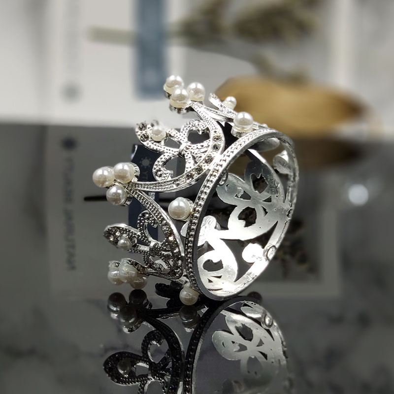 Danjie decoración de la torta de cumpleaños de los niños mini perla tamaño pequeño corona decoración corona princesa fábrica al por mayor