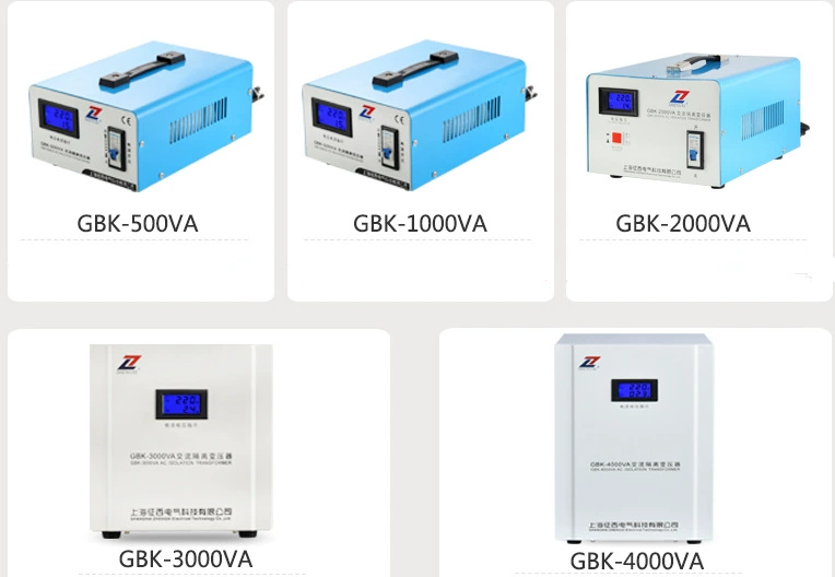 Однофазный изолирующий трансформатор Zhengxi от 3000 Вт/220 В до 220 В/110 В/100 В с железной оболочкой GBK-3000VA