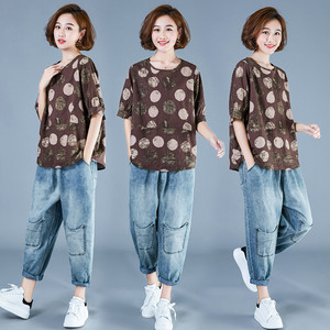 New cotton jackets summer fashionable T-shirts women’s wear loose 