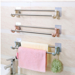 No punching stainless steel double pole towel rack hotel towel rack bathroom bathroom pendant manufacturer direct sale