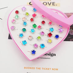 Korean children's ring cute princess baby small accessories diamond toy little girl cartoon gem ring