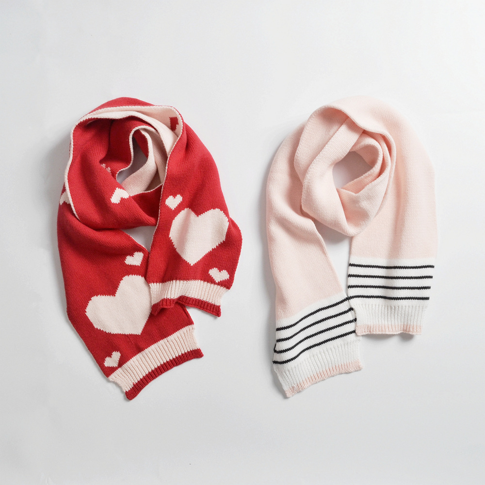 moinmlon秋冬新款寶寶圍巾嬰兒雙層提花棉線圍巾女童保暖圍巾