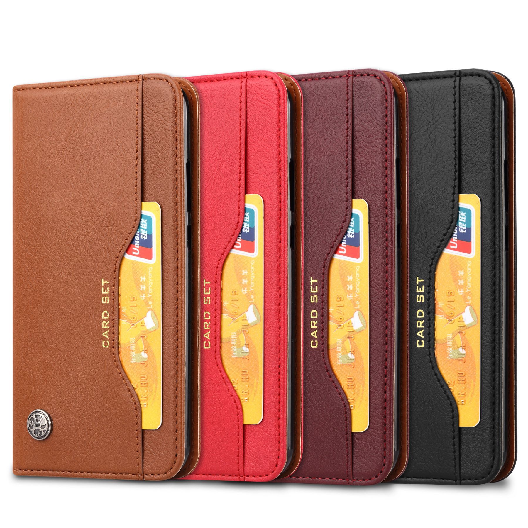 Aplicable a Huawei P30 Lite Funda de cuero amasar Tarjeta de cuero magnético Funda protectora P30lite teléfono móvil caso