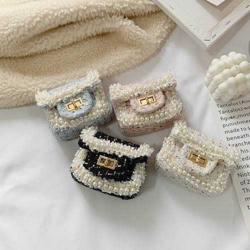  Korean fashion children's bag rhombus small fragrant style chain bag girls crossbody bag baby princess small square bag