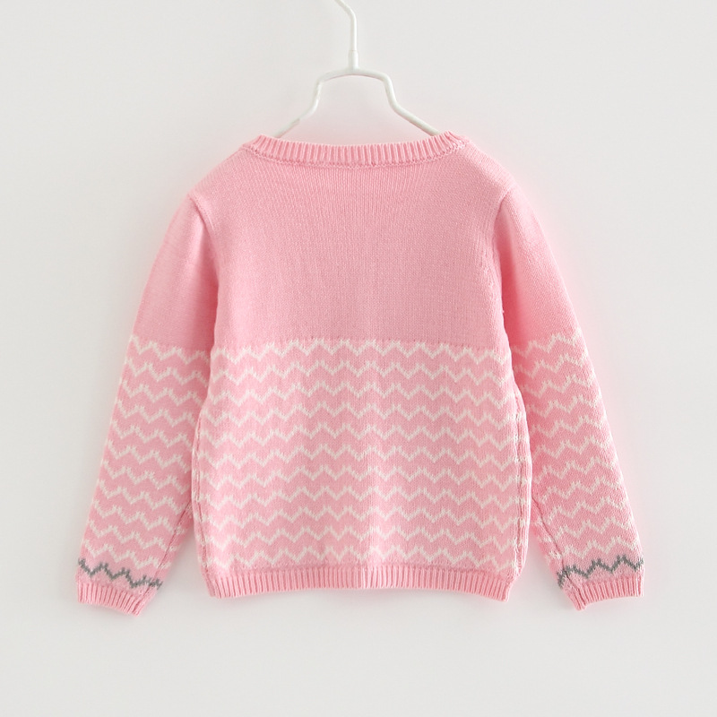 2021 primavera y otoño nueva ropa para niños lana gruesa color cuello redondo suéter cardigan suéter manga larga al por mayor engrosado