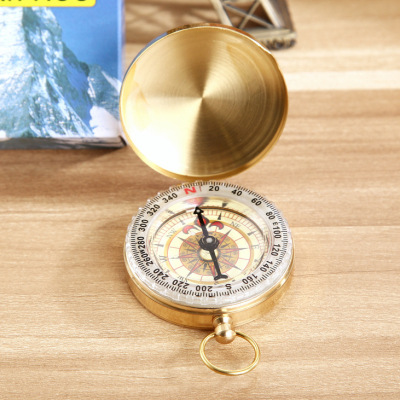 CG50 Pure copper Flip Compass Compass outdoors Metal compass With a luminous Pocket watch style