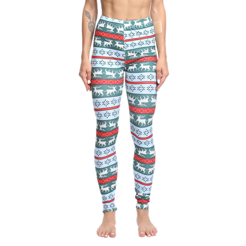 182g Weight Ankle-Length Pants Length Spandex, Polyester Fabric Type High Waist Waist Line Leggings Pants Type Stretchy Elasticity Daily Occasion Breathable Function Skinny Fit Type Christmas Festival Snowflake Pattern Winter, Autumn Season Women'S Gender Simple Style Style Women'S Daily Simple Style Snowflake Ankle-Length Leggings 73