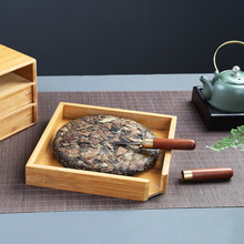 普洱茶盒纯竹盒 福鼎白茶饼盒 通用竹制分茶盘抽屉式包装礼盒批发