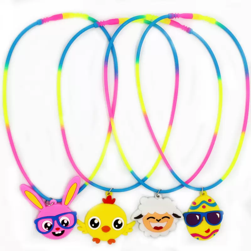 跨境欧美复活节硅胶项链PVC软胶节日饰品批发儿童饰品