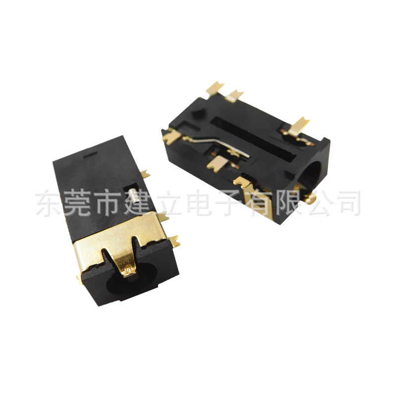 PJ-342无头耳机插座/沉板耳机/防水耳机 六脚镀金贴片插座