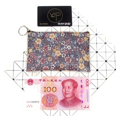 New Retro Cotton Fabric Printed Wallet Cartoon Cute Small Floral Coin Purse for Girls Handheld Key Holder Small Square Bag
