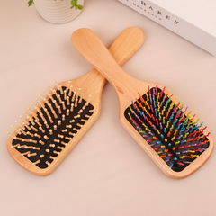 Square wooden comb air cushion comb massage air bag wooden comb wooden comb teeth solid wood comb soft glue air cushion comb logo hairdressing