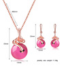 Fashionable round beads, earrings, jewelry, set, necklace, chain, European style