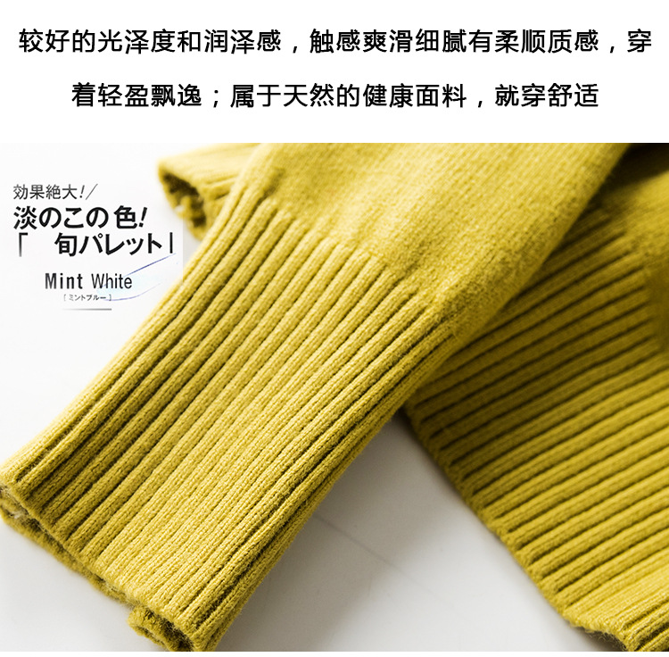 秋冬跨境 2020新款韩版堆堆领套头针织衫内搭打底衫ins潮女式毛衣 pic 12