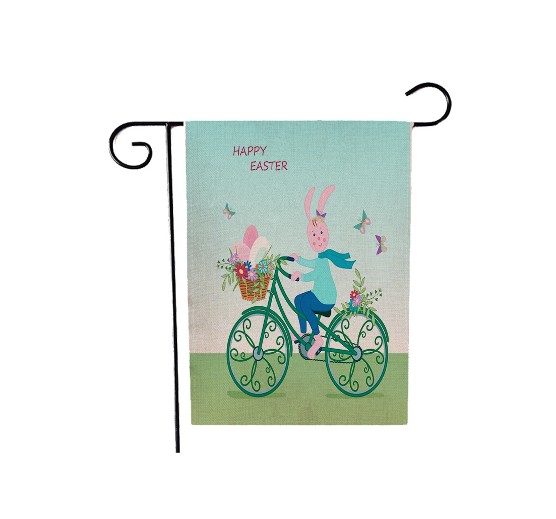 75g Weight Flag Event & Party Supplies 1 Piece, 47*32cm Quantity Linen Material Easter Festival Rabbit, Letter Pattern Cute Style Easter Cute Rabbit Letter Linen Flag Party Supplies Decorations 1 Piece 47*32cm 23