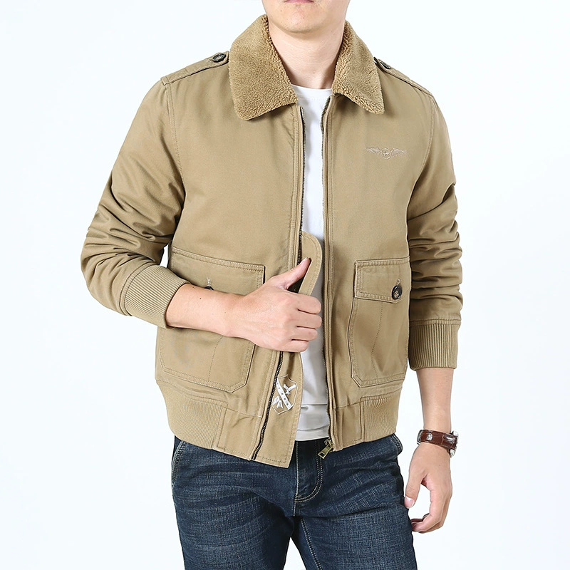Осенне-зимняя новая летная куртка на флисовой подкладке, Мужская модная повседневная Уличная хлопковая куртка на флисовой подкладке, трансграничная 1989 г.