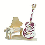 Пианино, трехмерная гитара, деревянная реалистичная головоломка, игрушка, в 3d формате, DIY