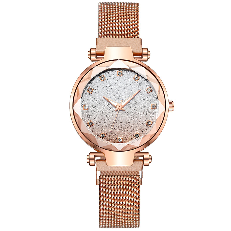 Diamond Net Red Star Sky Ladies Watch Magnet Stone Net With Lazy Table display picture 5