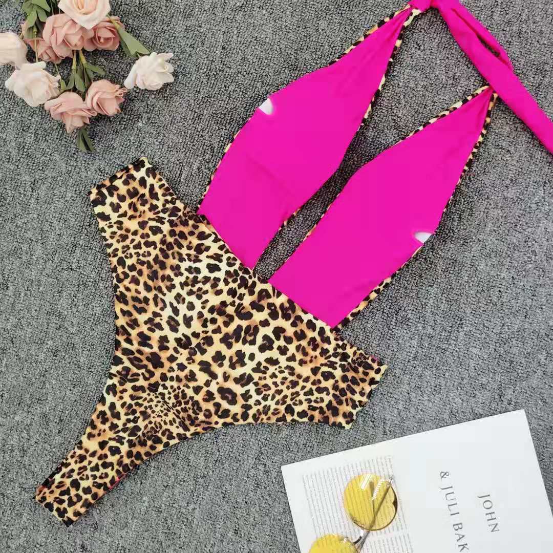 bikini de una pieza con estampado de leopardo NSZO1637