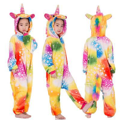 Lion Fox New Pegasus Animal Siamese Pajamas Cartoon Winter Flannel for Men and Women Children Parent-Child Pajamas