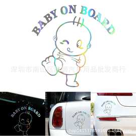 D-992 新款BABY 车载儿童可爱3D汽车警示贴 个性装饰镭射贴纸拉花
