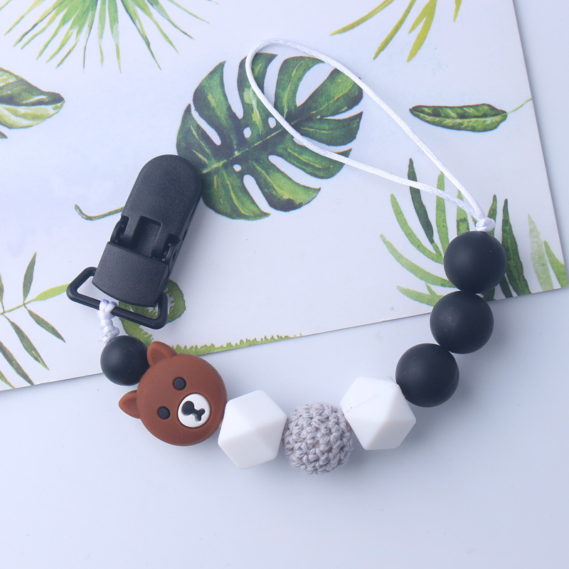 Bebé chupete anti-gota cadena bebé juguete de silicona chupete clip anti-gota banda Chew música anti-perdido cadena Nuevo