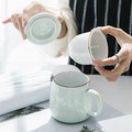 茶水分离杯陶瓷泡茶杯带盖过滤水杯陶瓷杯子办公杯现货批发马克杯